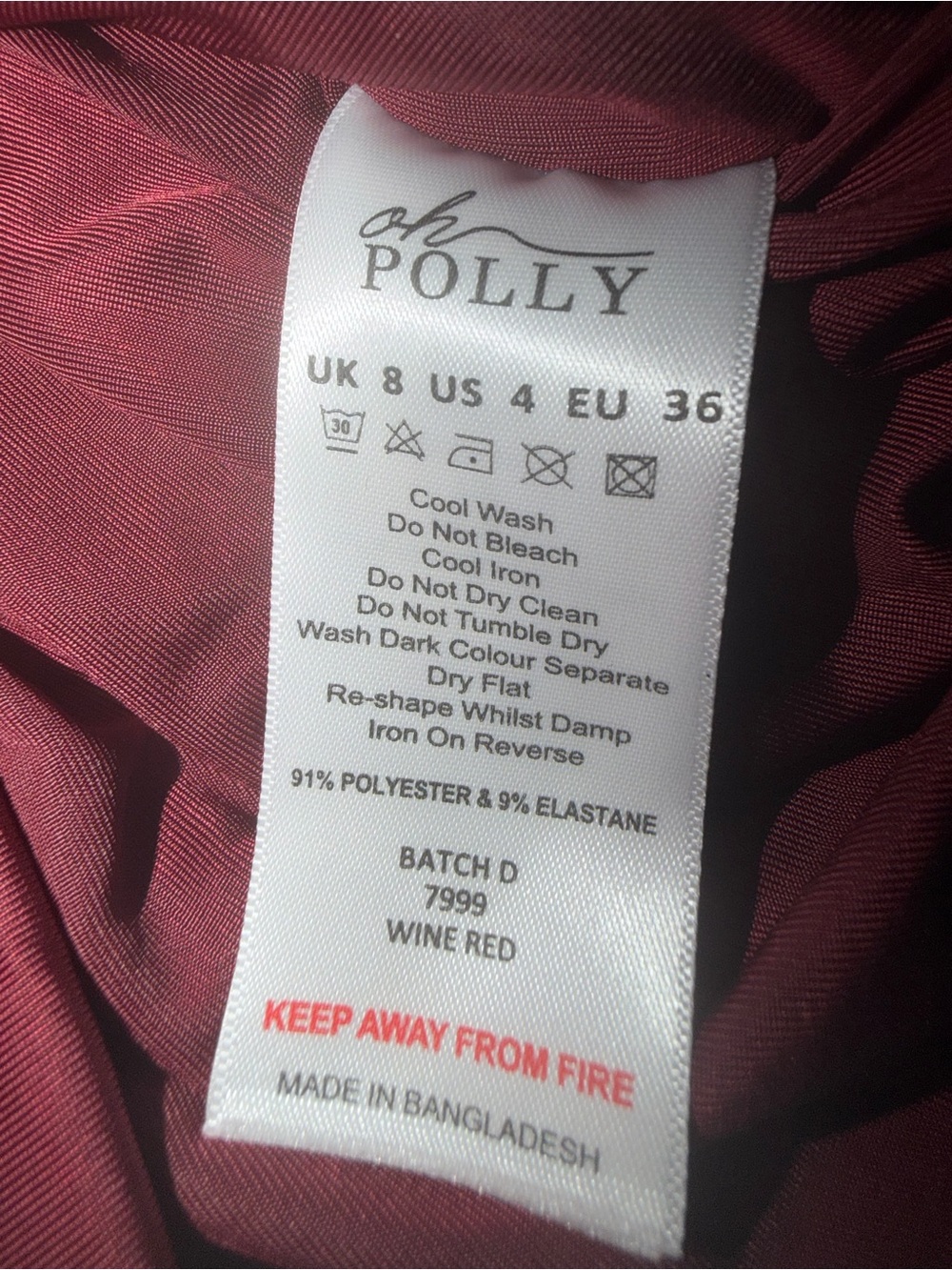 Oh Polly Deep Wine Plunge Halter Mini Dress - Picture 8 of 8